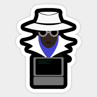 Lady White (Afro W/Computer): A Cybersecurity Design Sticker